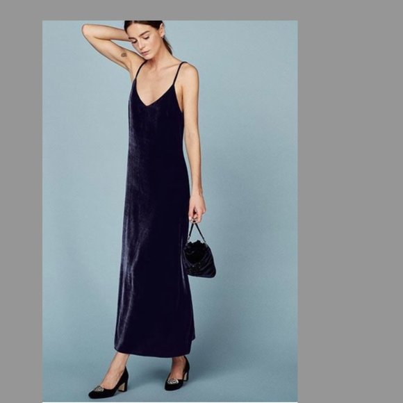Reformation Dresses & Skirts - Brand New Never Worn Reformation Chemise Dress Navy Blue Slip Dress Size Small